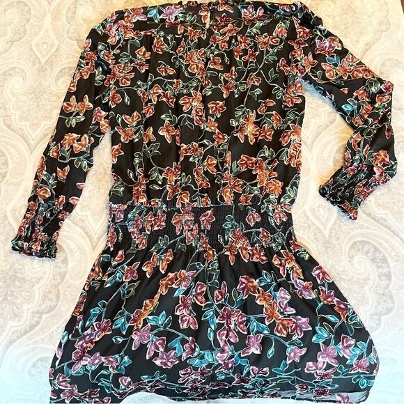 Parker 
PERLA LONG-SLEEVE FLORAL MINI DRESS IN MULTI - Picture 4 of 4